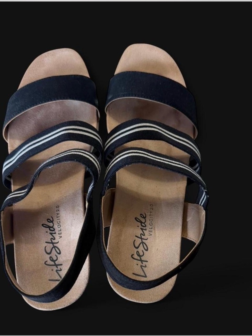 🦋Life Stride Black Strappy Casual Sandals
